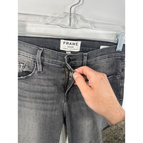 Frame Denim Women's Skinny Jeans - Black and Gray - Picture 13 of 15